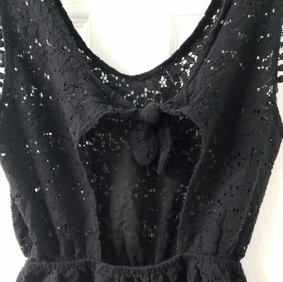 Black Romper Flower Print- See Through - Picture 3 of 5